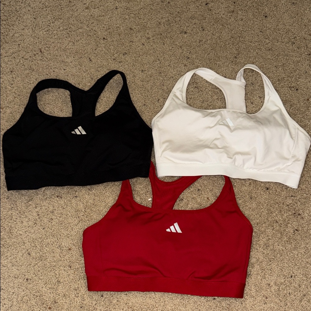 Adidas Red, Black & White Sports Bra